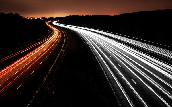 Photography Time-lapse Road Night HD Wallpaper | Background Image