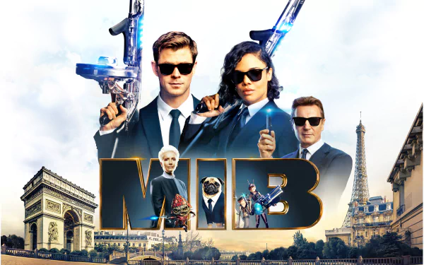 Emma Thompson Liam Neeson Tessa Thompson Chris Hemsworth Men In Black movie Men in Black: International HD Desktop Wallpaper | Background Image
