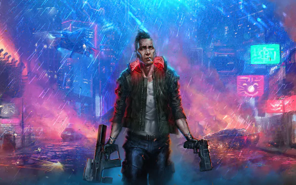 futuristic warrior video game Cyberpunk 2077 Futuristic Gaming HD Desktop Wallpaper | Background Image