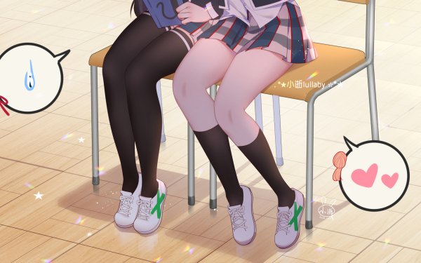 Anime My Teen Romantic Comedy SNAFU Yahari Ore no Seishun Love Comedy wa Machigatteiru Yukino Yukinoshita Yui Yuigahama Skirt Thigh Highs HD Wallpaper | Background Image