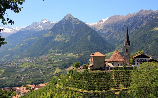 Religious Church Churches South Tyrol Mountain Valley Italy Panorama HD Wallpaper | Background Image