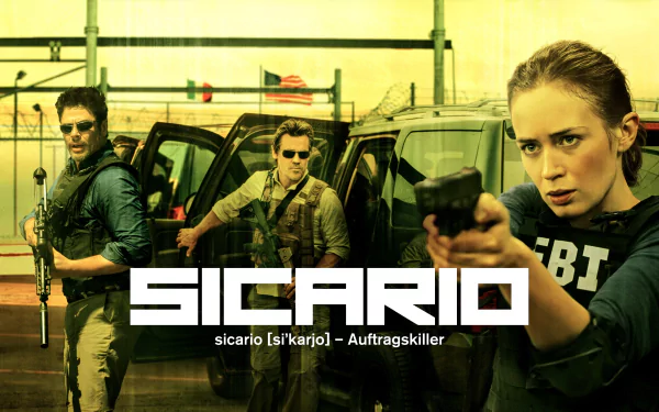 Benicio del Toro Josh Brolin Emily Blunt movie Sicario HD Desktop Wallpaper | Background Image