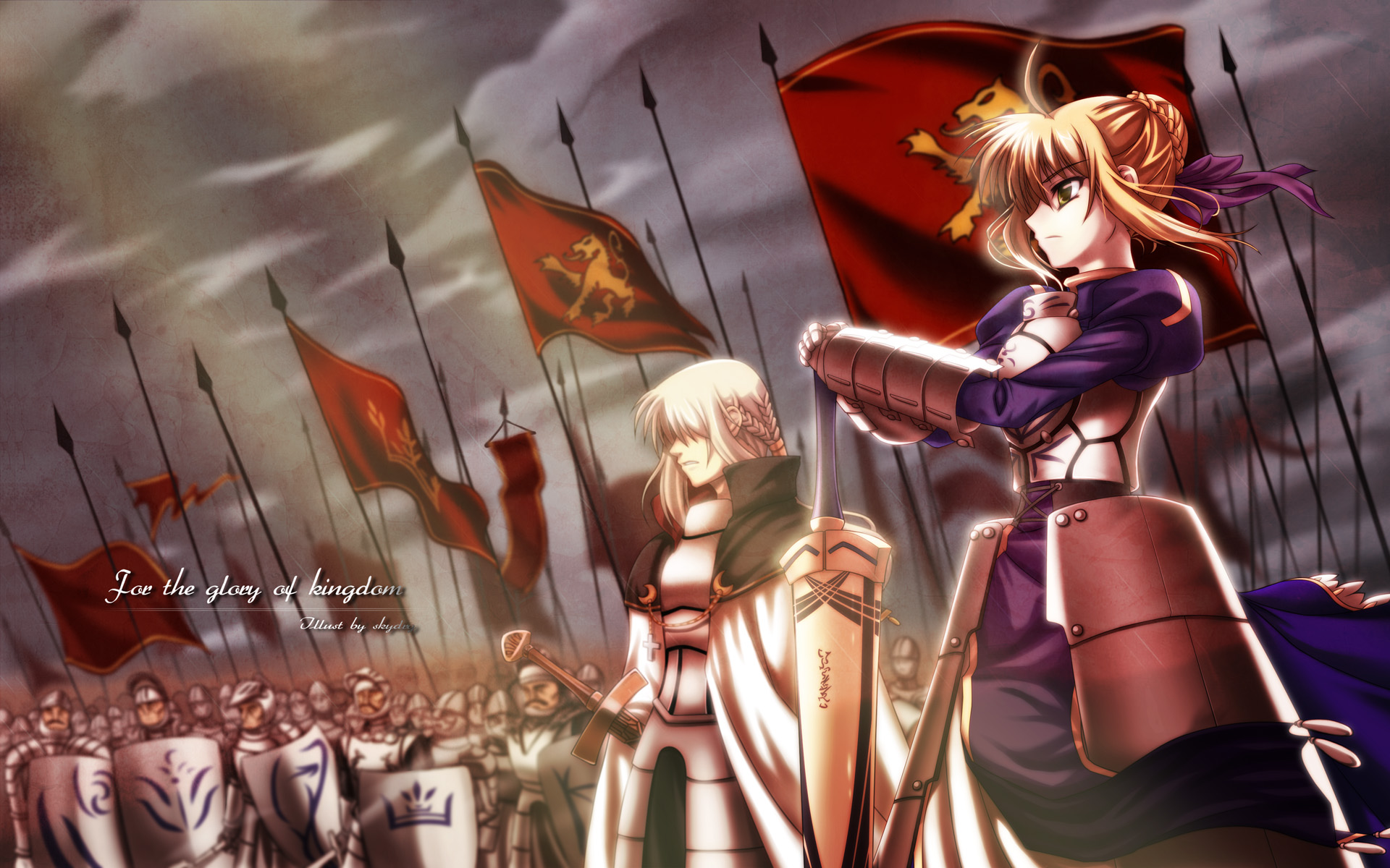 Saber from Fate/Zero in a stunning anime artwork.
