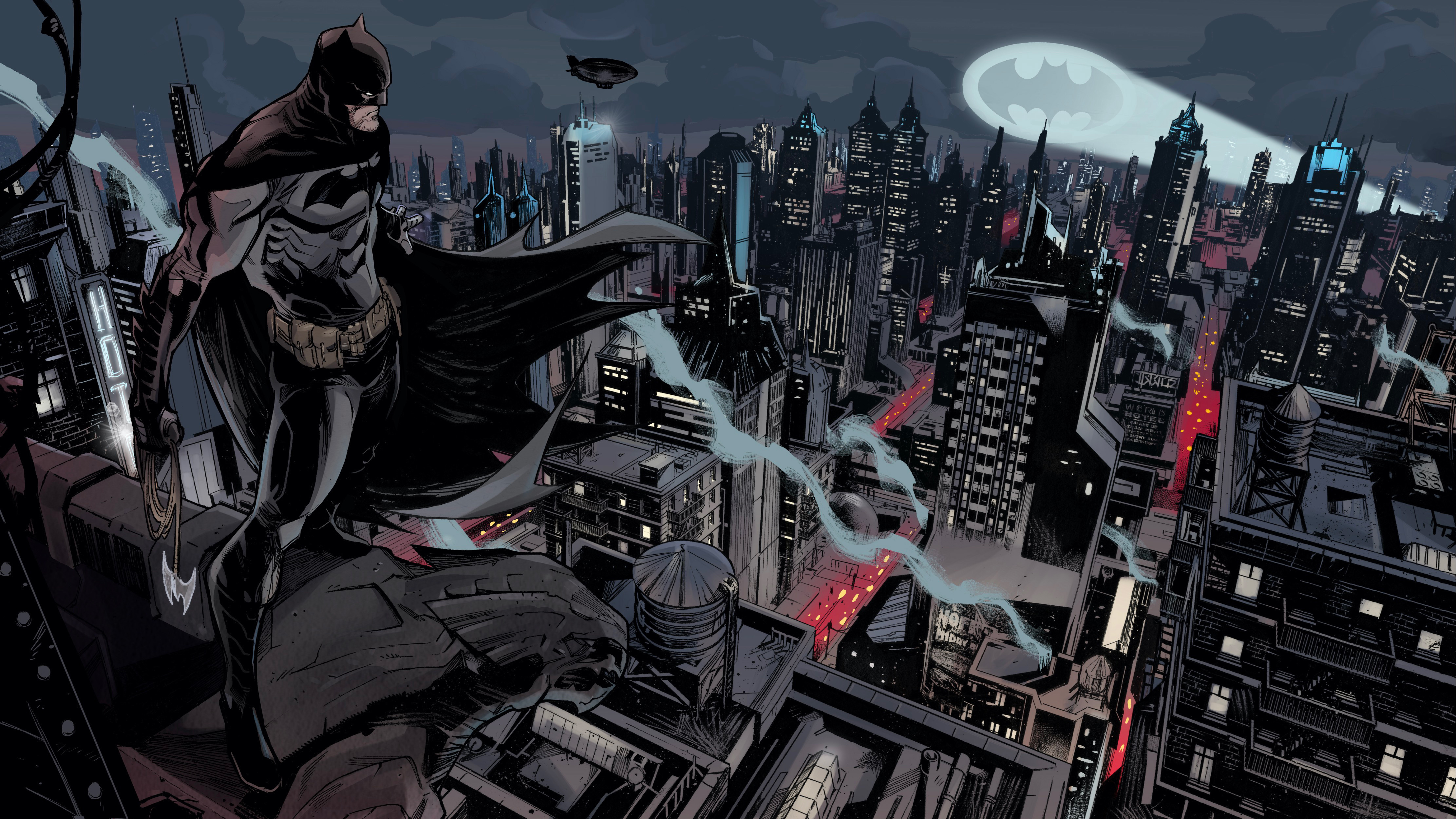 Download Bat Signal Gotham City DC Comics Comic Batman K Ultra HD Wallpaper By John Timms