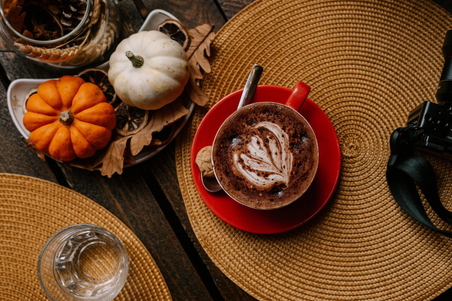 Download Pumpkin Mug Coffee Food Cappuccino 4k Ultra HD Wallpaper