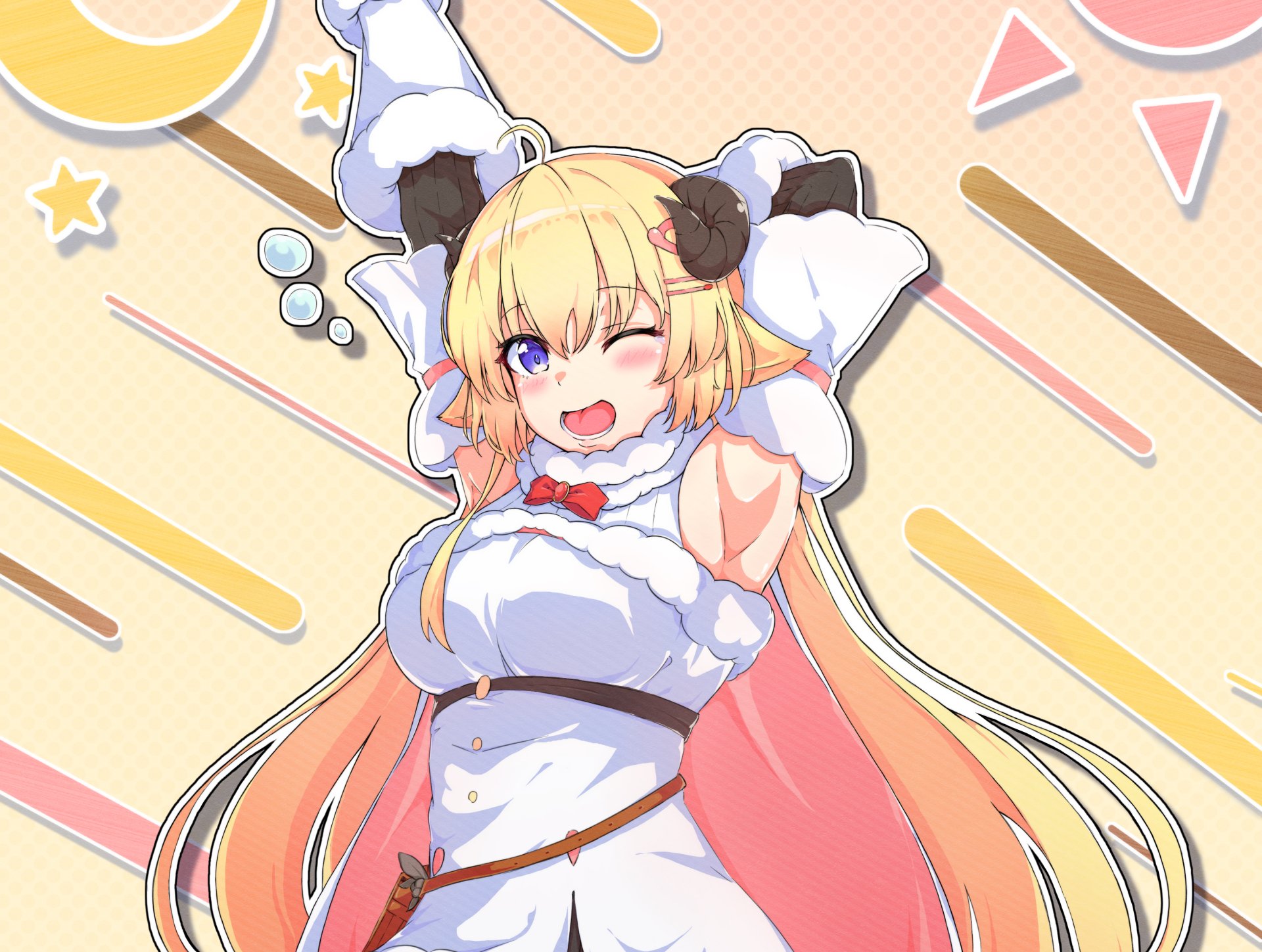 Download Tsunomaki Watame Hololive Anime Virtual Youtuber HD Wallpaper by チキチキマトン