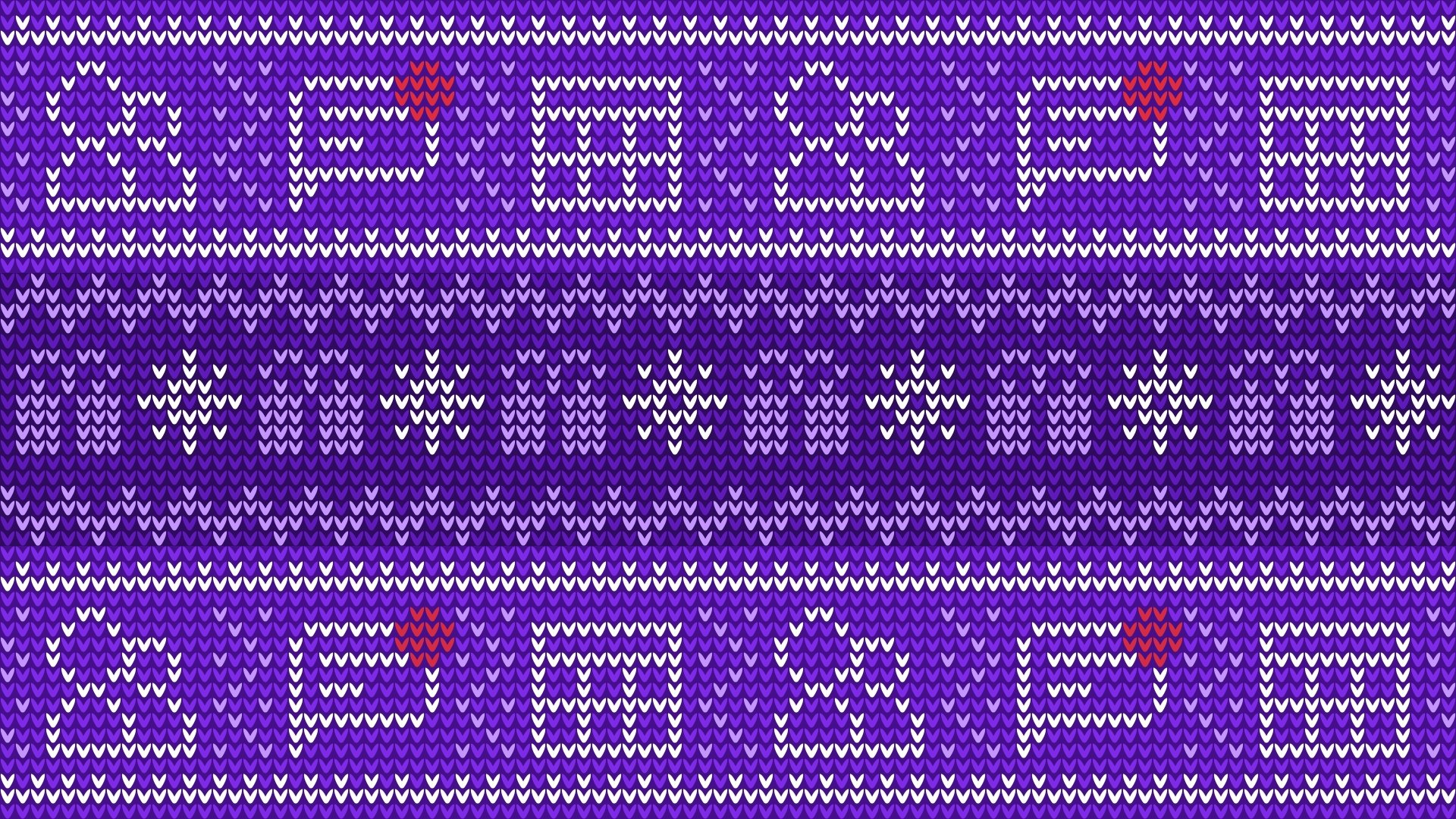4K Ultra HD PC desktop wallpaper and background: purple, Microsoft-inspired abstract knit texture with repeating pixelated Windows-tile motifs and snowflake-like pattern.