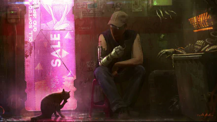 cat cyborg Sci Fi cyberpunk HD Desktop Wallpaper | Background Image