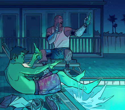 water shorts feet Garfield Logan Victor Stone Beast Boy Cyborg (DC Comics) Comic Teen Titans HD Desktop Wallpaper | Background Image