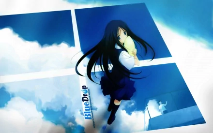 Anime Blue Drop HD Desktop Wallpaper | Background Image