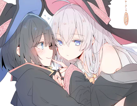 4K Ultra HD anime wallpaper featuring Saya and Elaina from Wandering Witch: The Journey of Elaina, showcasing detailed character art and vibrant colors for PC backgrounds.