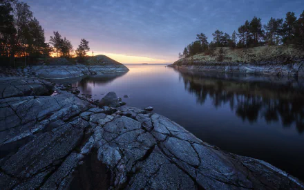 Lake Ladoga stone nature lake HD Desktop Wallpaper | Background Image