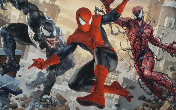 Peter Parker Carnage (Marvel Comics) Venom Comic spider man HD Desktop Wallpaper | Background Image