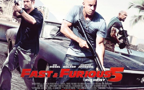 Movie Fast Five Fast & Furious Brian O'Conner Paul Walker Luke Hobbs Dwayne Johnson Dominic Toretto Vin Diesel HD Wallpaper | Background Image