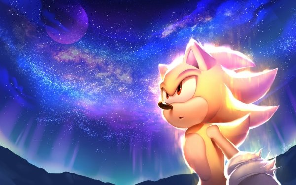 Video Game Sonic the Hedgehog Sonic Super Sonic Sky Stars Red Eyes HD Wallpaper | Background Image