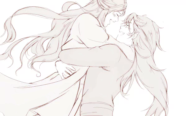 Xie Lian San Lang Hua Cheng His Royal Highness the Crown Prince of Xianle Heaven Official's Blessing Crimson Rain Sought Flower Anime Tian Guan Ci Fu HD Desktop Wallpaper | Background Image