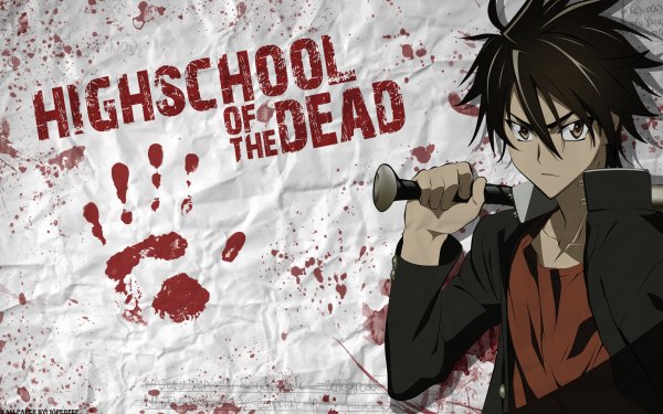 Anime Highschool Of The Dead Takashi Komuro Sangre Undead Baseball Bat Fondo de pantalla HD | Fondo de Escritorio