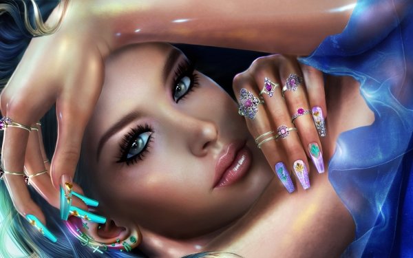 Women Artistic Face Hair HD Wallpaper | Background Image