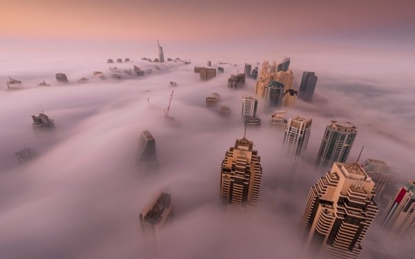 Man Made Dubai Cities United Arab Emirates City Fog HD Wallpaper | Background Image
