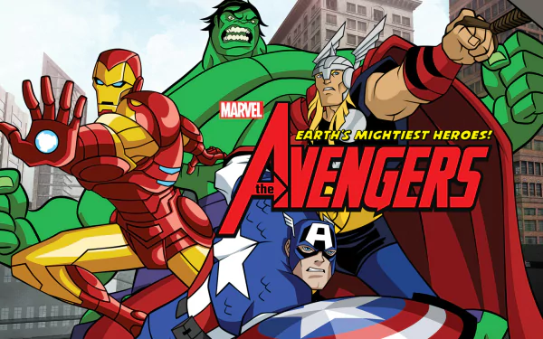 Avengers Steve Rogers Captain America Tony Stark Iron Man Hulk Thor TV Show The Avengers: Earth's Mightiest Heroes HD Desktop Wallpaper | Background Image