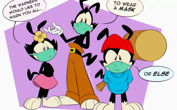 mask COVID-19 Dot Warner Yakko Warner Wakko Warner TV Show Animaniacs (2020) HD Desktop Wallpaper | Background Image