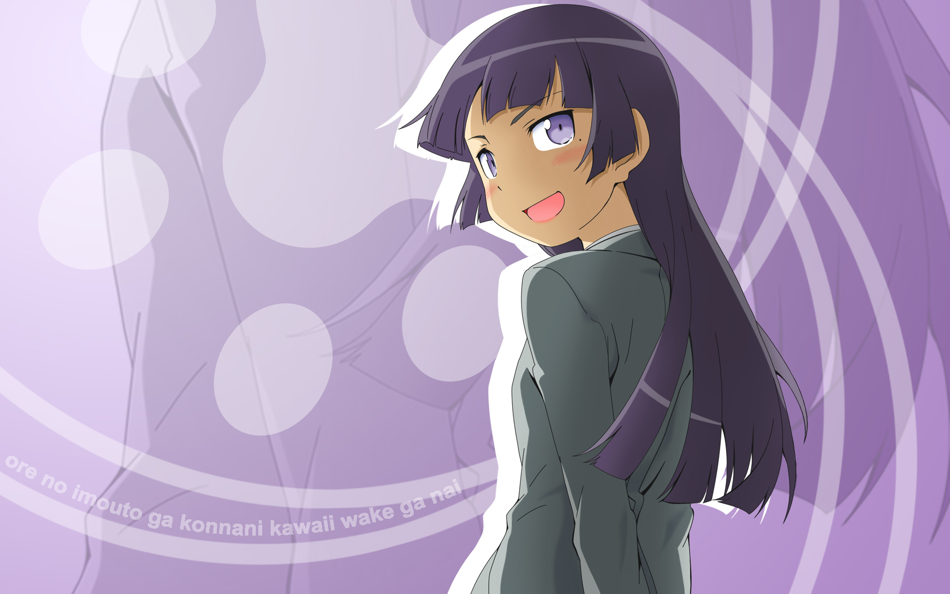 Ruri Gokō, an anime character from Oreimo, posing for a desktop wallpaper.