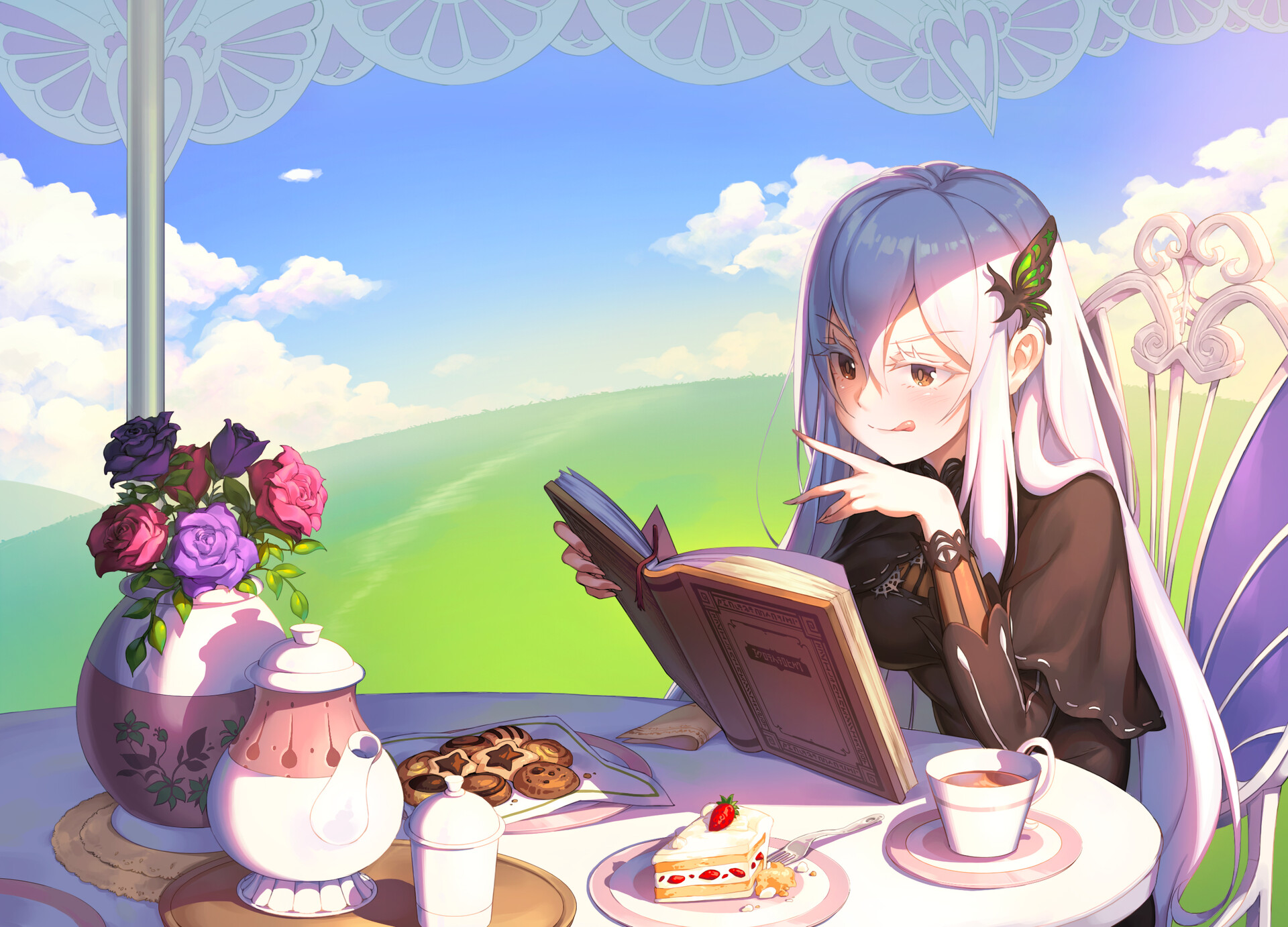 Echidna reading re zero hd wallpaper by bara