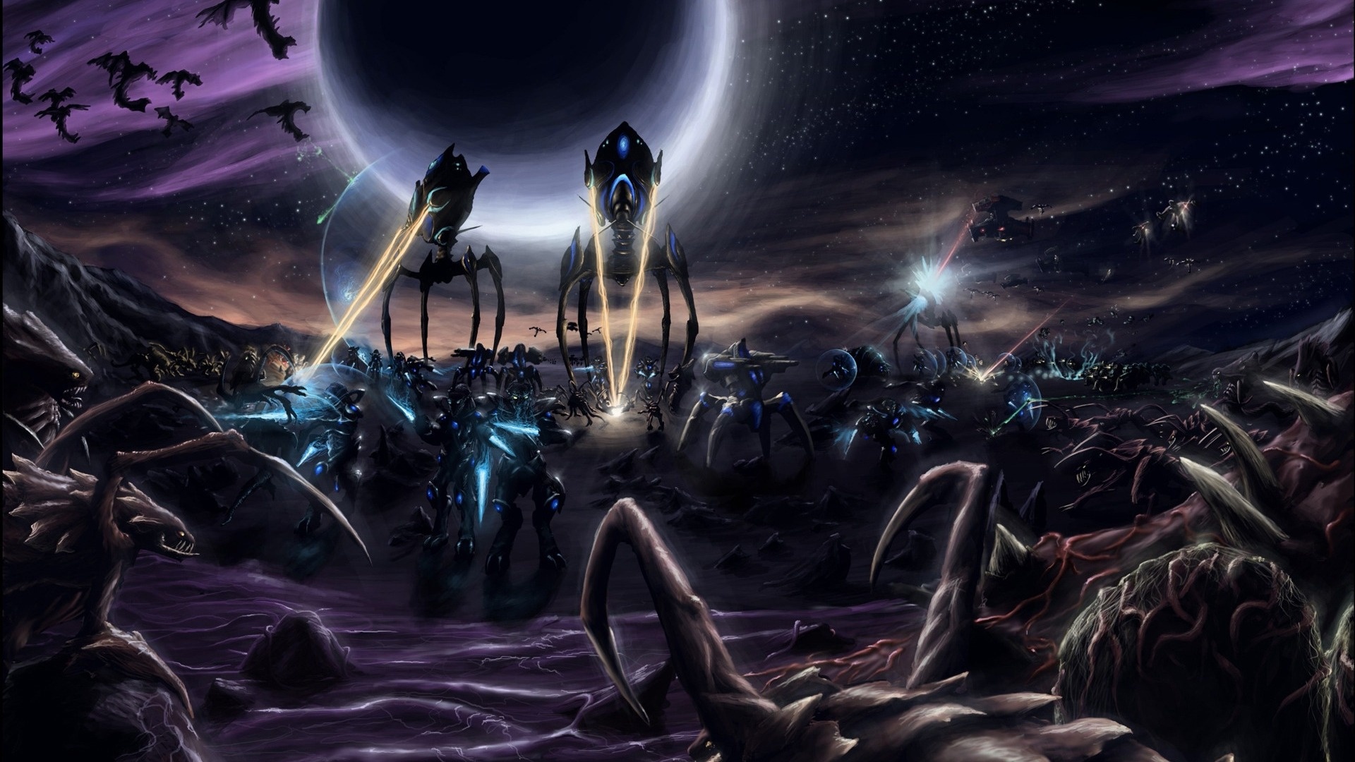 StarCraft desktop wallpaper featuring a video game.
