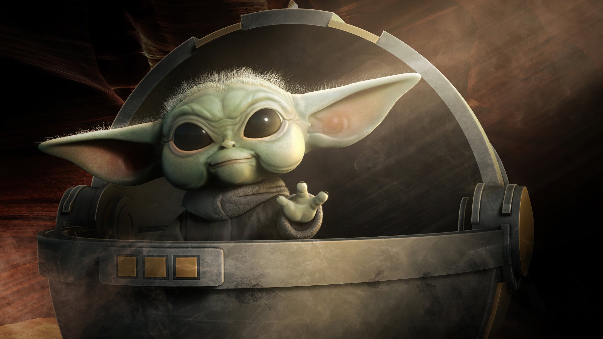 Download Grogu (Star Wars) Star Wars Baby Yoda TV Show The Mandalorian (TV Show) 4k Ultra HD Wallpaper by Óscar Fernández