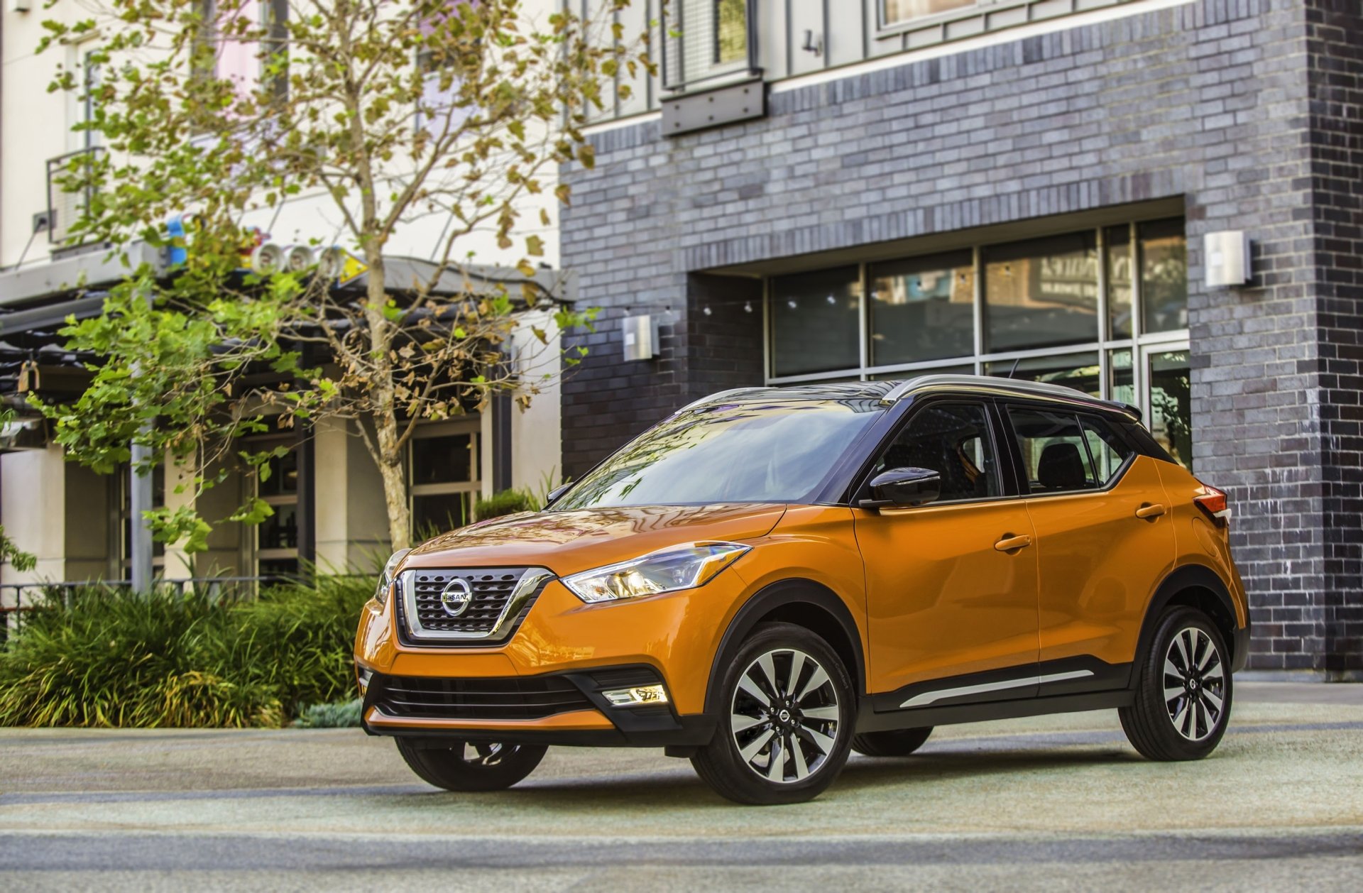 Download Orange Car Nissan SUV Car Vehicle Nissan Kicks HD Wallpaper