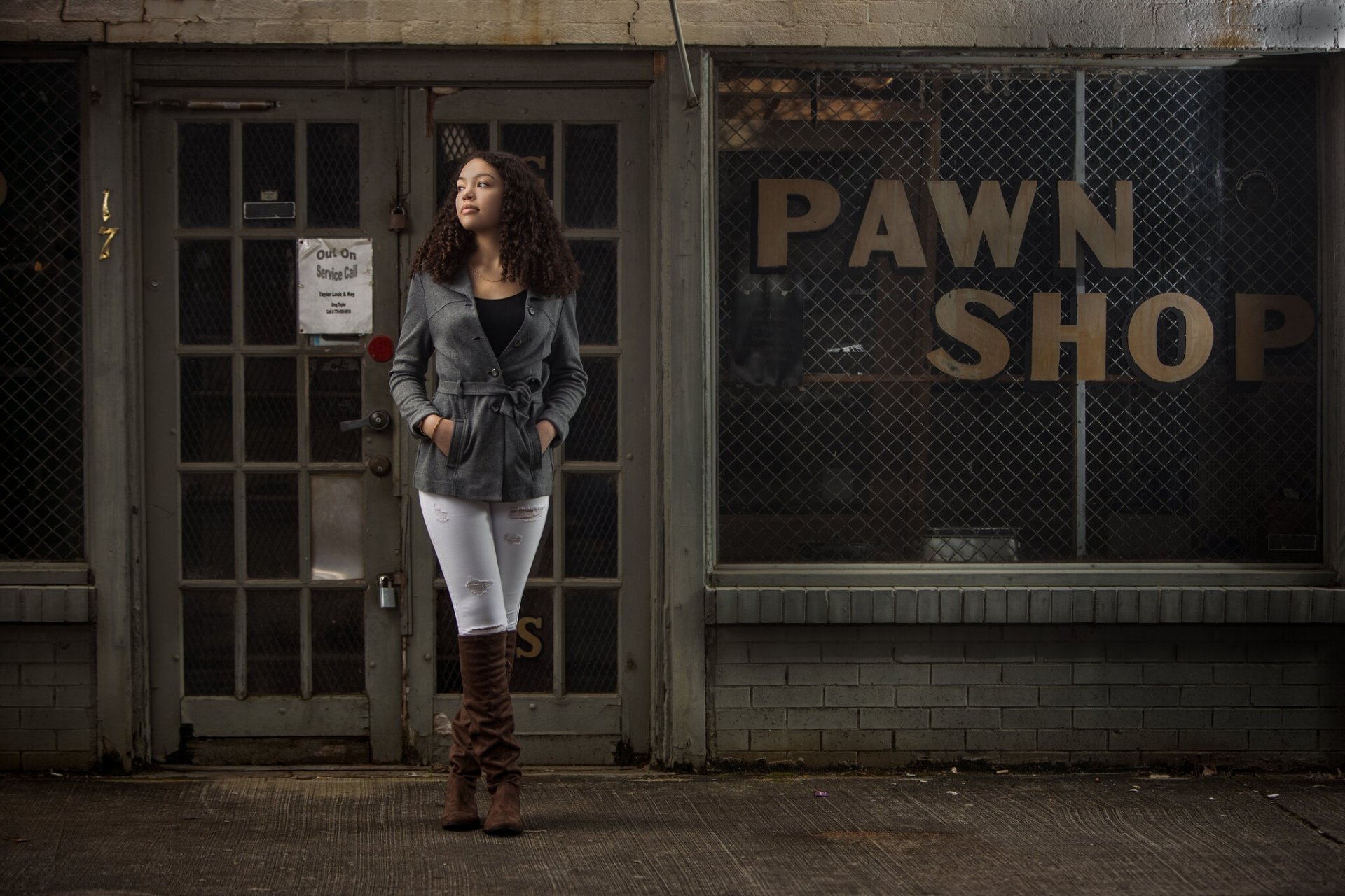 Download Coat Black Hair Woman Model HD Wallpaper