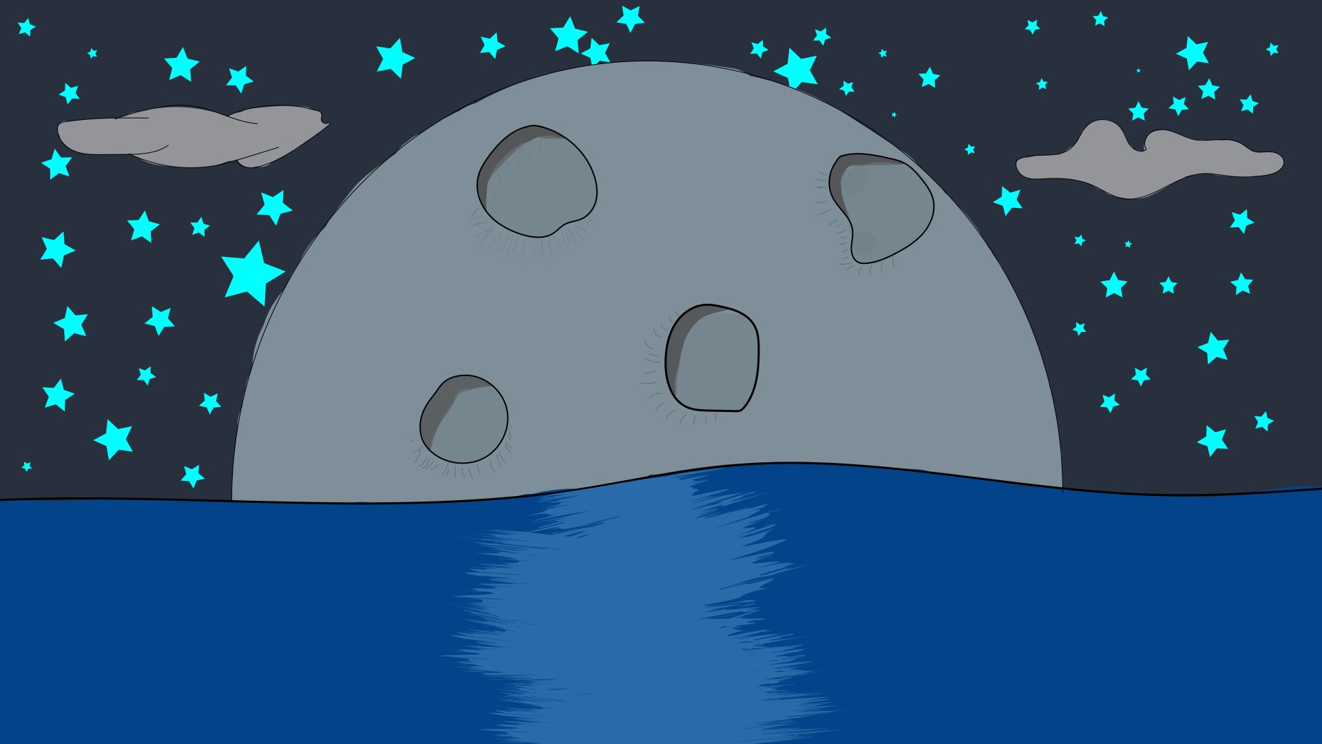 Download Night Star Ocean Artistic Moon 8k Ultra HD Wallpaper by pedro_americo15