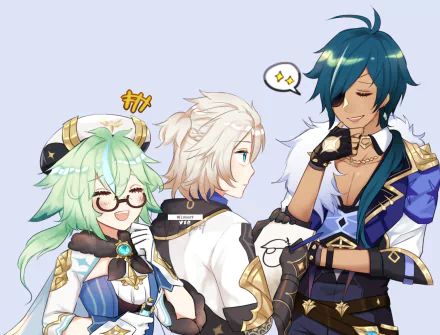 Kaeya (Genshin Impact) Sucrose (Genshin Impact) Albedo (Genshin Impact) video game Genshin Impact HD Desktop Wallpaper | Background Image