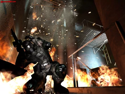 rifle bomb fire mask soldier explosion video game Fear HD Desktop Wallpaper | Background Image