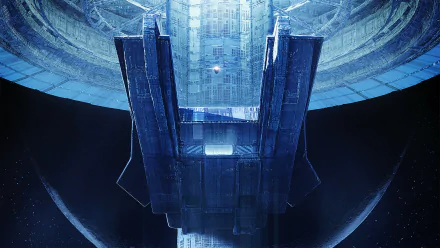 HD desktop wallpaper featuring a majestic Infinite Fleet space structure against a cosmic backdrop.