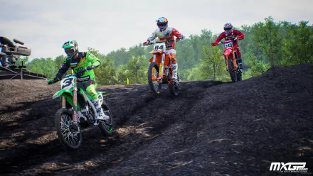 MXGP 2020 game motocross riders on a dirt track, HD desktop wallpaper and background.