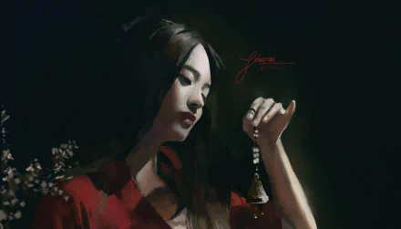 painting Japanese woman artistic HD Desktop Wallpaper | Background Image