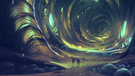 exploration fantasy cave HD Desktop Wallpaper | Background Image
