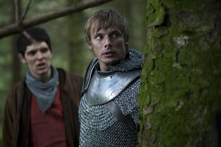 Colin Morgan Merlin (Merlin) Bradley James Arthur (Merlin) TV Show Merlin (2008) HD Desktop Wallpaper | Background Image