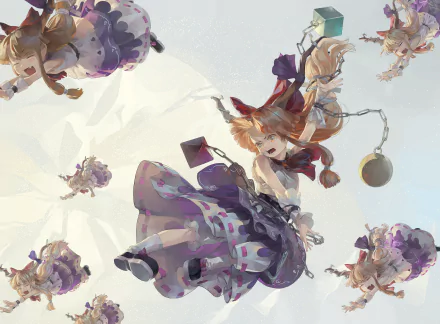 Suika Ibuki Anime Touhou HD Desktop Wallpaper | Background Image