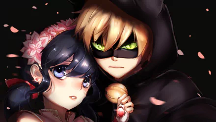 blonde green eyes Ladybug (Marinette Dupain-Cheng) Cat Noir (Miraculous Ladybug) TV Show Miraculous Ladybug HD Desktop Wallpaper | Background Image