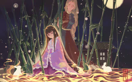 Kaguya Houraisan Eirin Yagokoro Anime Touhou HD Desktop Wallpaper | Background Image