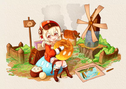 Slime (Genshin impact) Klee (Genshin Impact) video game Genshin Impact HD Desktop Wallpaper | Background Image