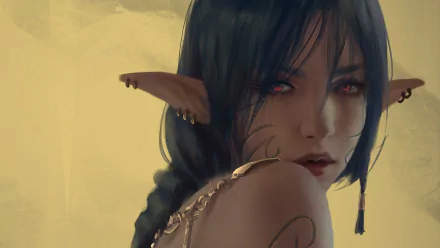 red eyes fantasy elf HD Desktop Wallpaper | Background Image