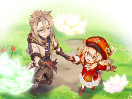 Klee (Genshin Impact) Albedo (Genshin Impact) video game Genshin Impact HD Desktop Wallpaper | Background Image