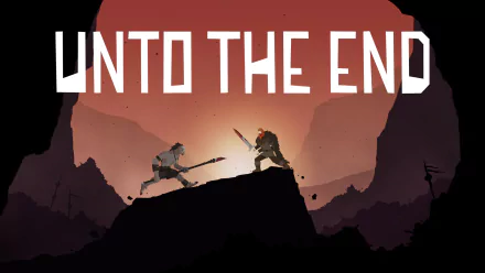 HD desktop wallpaper for Unto The End featuring two silhouetted characters in combat against a dusky backdrop.