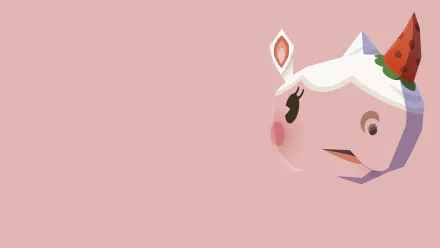 HD desktop wallpaper featuring Merengue from Animal Crossing: New Horizons against a pink background.