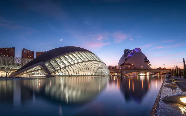 Valencia Spain man made City of Arts and Sciences HD Desktop Wallpaper | Background Image