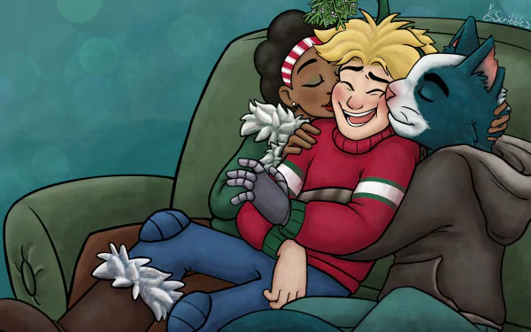Christmas kiss Avocato (Final Space) Gary Goodspeed Quinn Airgon TV Show Final Space HD Desktop Wallpaper | Background Image