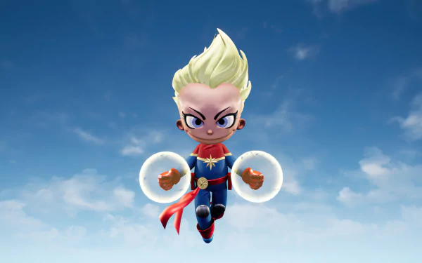 chibi Comic Captain Marvel HD Desktop Wallpaper | Background Image